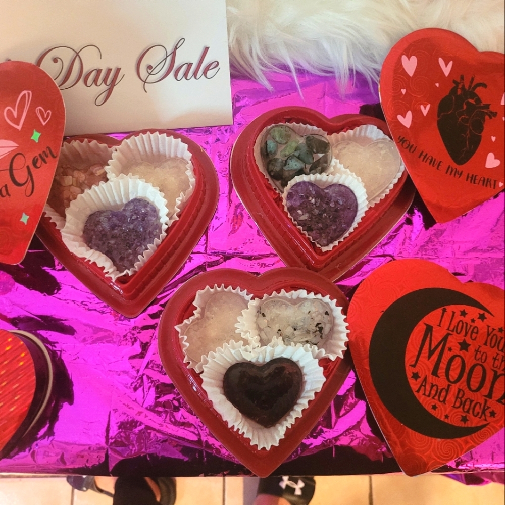 Heart Shaped Crystals- Valentine's Box